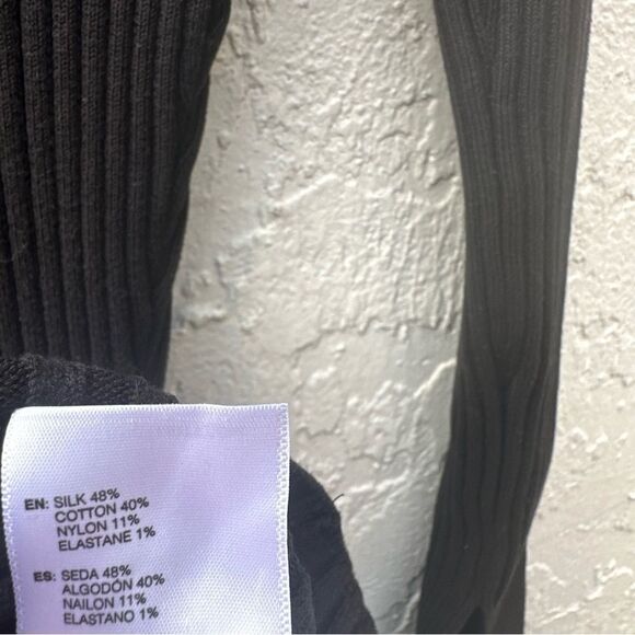 JOHN ELLIOTT Dress Women 0/XS Piper Silk Ribbed Button Front Black Long Midi - Picture 8 of 8